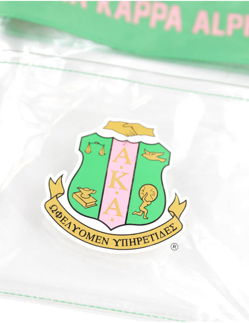 ALPHA KAPPA ALPHA CLEAR CROSS BAG GREEN