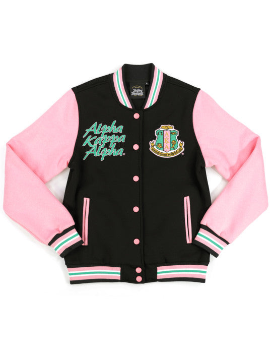 ALPHA KAPPA ALPHA FLEECE JACKET BLACK/PINK