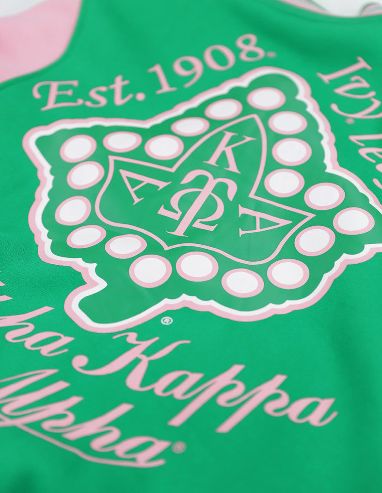ALPHA KAPPA ALPHA FLEECE JACKET GREEN/PINK