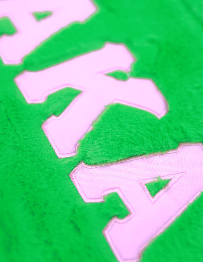 ALPHA KAPPA ALPHA FUR BAG HAND BAG FOR WOMEN GREEN