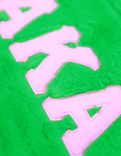 ALPHA KAPPA ALPHA FUR BAG HAND BAG FOR WOMEN GREEN