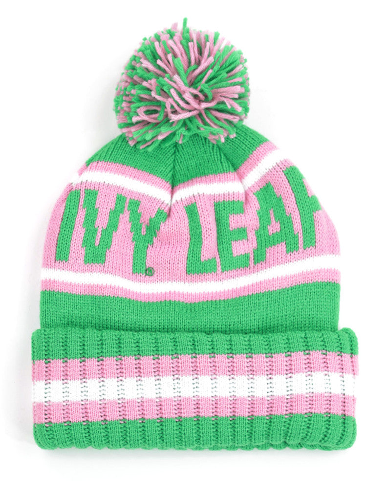 ALPHA KAPPA ALPHA Stylish Embroidered 100% Heavy Acrylic Beanie Hat