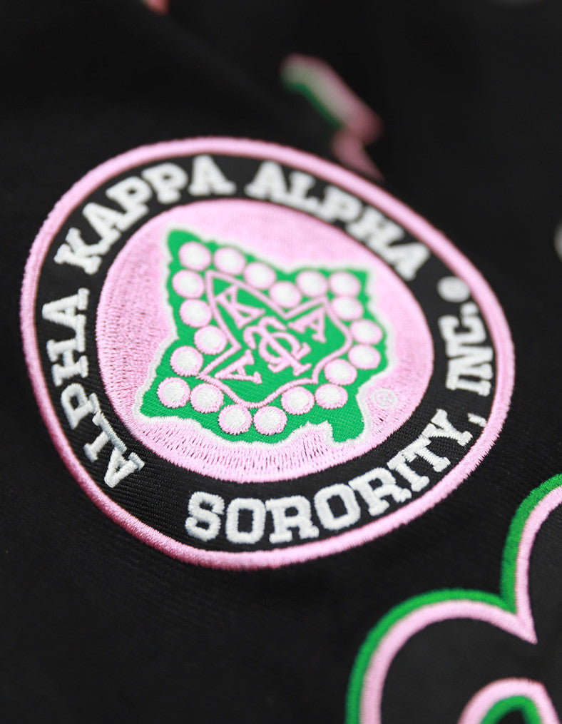 ALPHA KAPPA ALPHA VARSITY RACING TWILL JACKET BLACK 100% COTTON