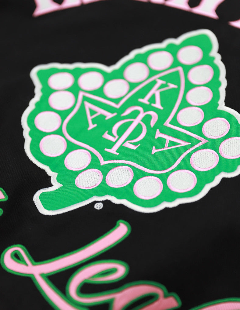 ALPHA KAPPA ALPHA VARSITY RACING TWILL JACKET BLACK 100% COTTON