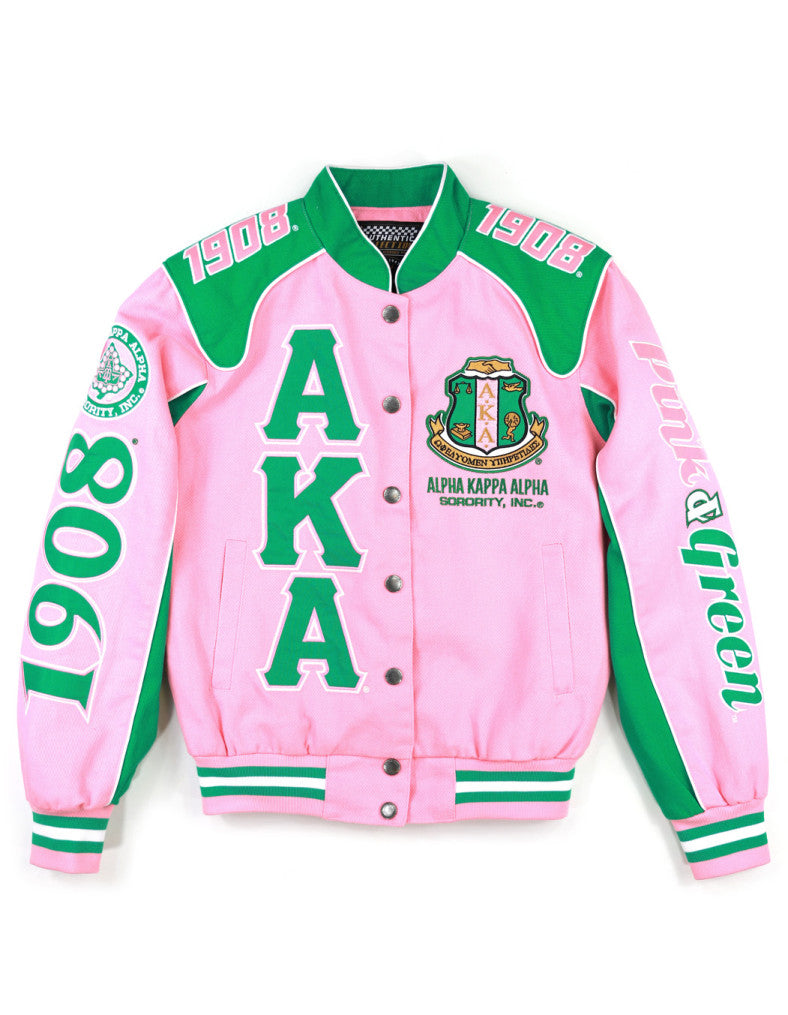 ALPHA KAPPA ALPHA VARSITY RACING TWILL JACKET PINK