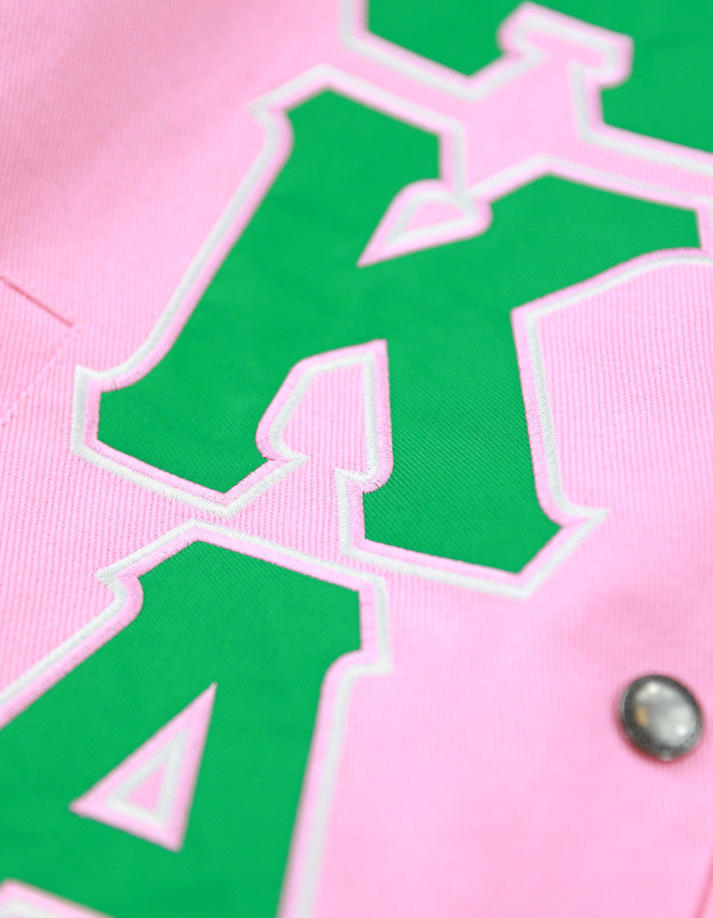 ALPHA KAPPA ALPHA VARSITY RACING TWILL JACKET PINK