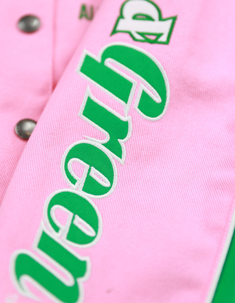 ALPHA KAPPA ALPHA VARSITY RACING TWILL JACKET PINK
