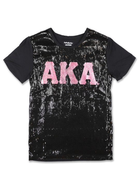 ALPHA KAPPA ALPHA SEQUIN TEE BLACK