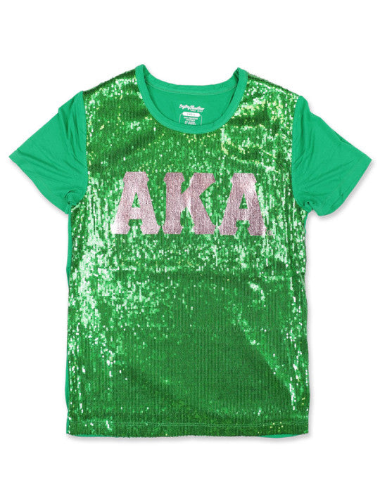 ALPHA KAPPA ALPHA SEQUIN TEE GREEN