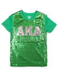 ALPHA KAPPA ALPHA SEQUIN TEE GREEN