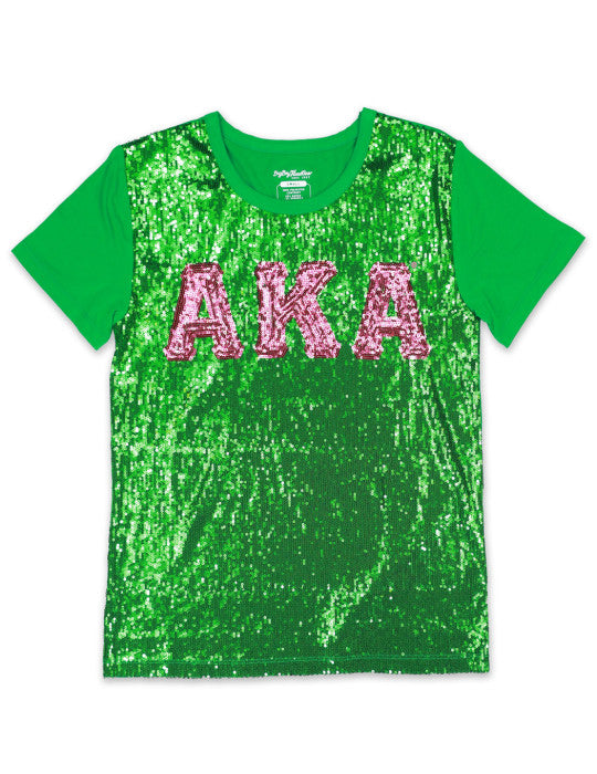 ALPHA KAPPA ALPHA SEQUIN TEE GREEN