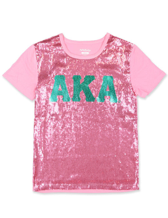 ALPHA KAPPA ALPHA SEQUIN TEE PINK