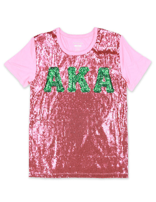 ALPHA KAPPA ALPHA SEQUIN TEE PINK