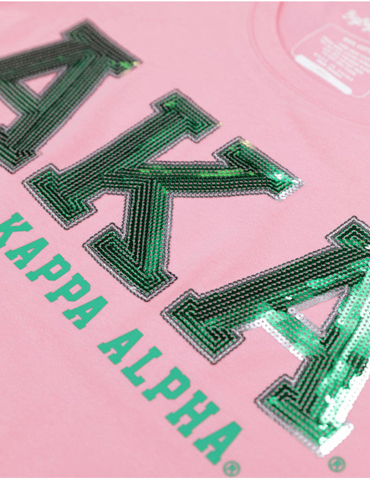 ALPHA KAPPA ALPHA SEQUIN PATCH TEE PINK