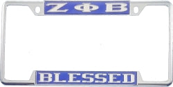 Zeta Phi Beta Sorority Blessed Metal License Plate Frame Silver Divine 9 Frame