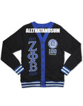 ZETA PHI BETA SORORITY BLACK 100 YEAR CENTENNIAL CARDIGAN SWEATER Z-PHI-B 1920