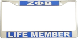 Zeta Phi Beta Sorority Life Member Metal License Plate Frame Silver Divine 9 Frame