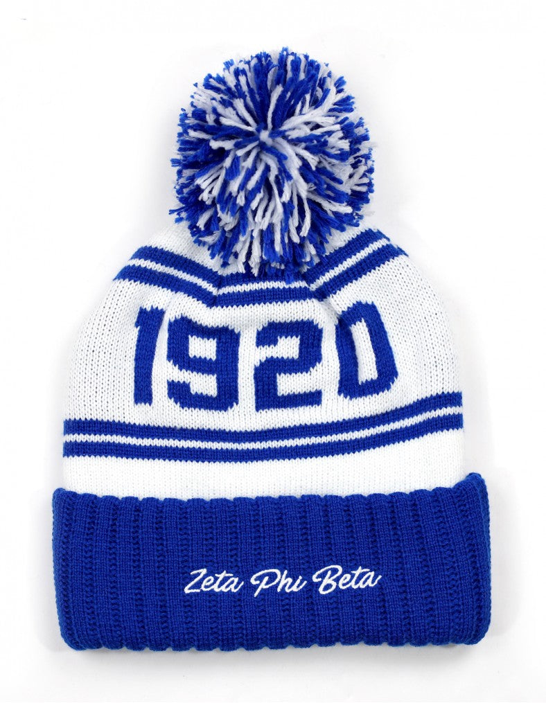 ZETA PHI BETA Sorority Beanie Skull Cap Z-PHI 1920 Z-PHI-B Z-KITTY BALL BEANIE