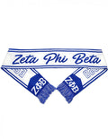 ZETA PHI BETA  SORORITY SHOULDER SCARF NEW ZETA PHI BETA BLUE /WHITE SCARF