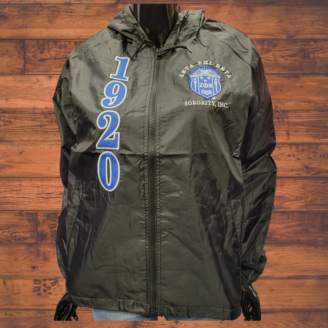 ZETA PHI BETA SORORITY BLACK HOODIE LINE JACKET HOODIE JACKET