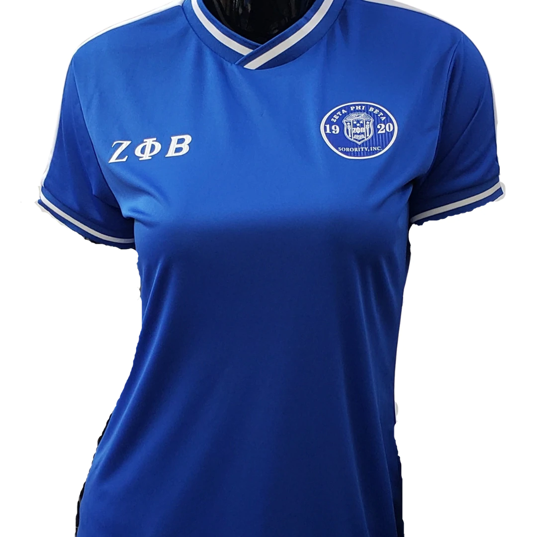 ZETA PHI BETA SORORITY SOCCER JERSEY BLUE Z-PHI-B SOCCER JERSEY