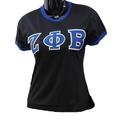 ZETA PHI BETA SORORITY T-SHIRT ZETA PHI BETA BLACK RINGER TEE SHIRT