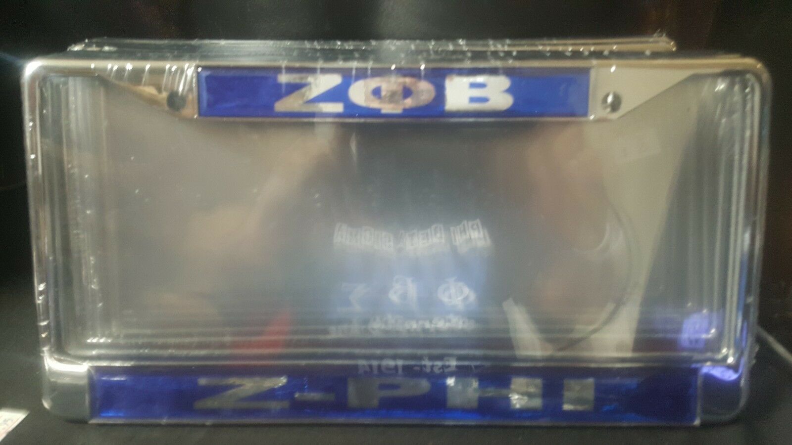 ZETA PHI BETA SORORITY Z-PHI METAL LICENSE PLATE FRAME