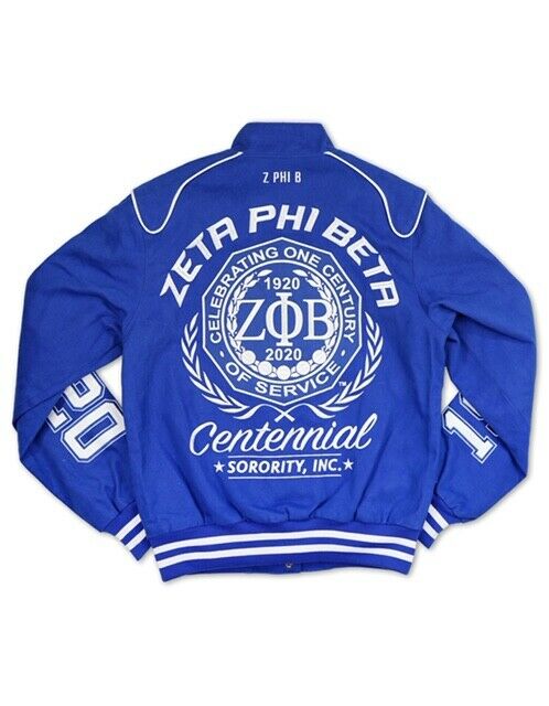 Zeta Phi Beta Sorority 100 YEAR Race Jacket Zeta Phi Beta Blue Race Jacket
